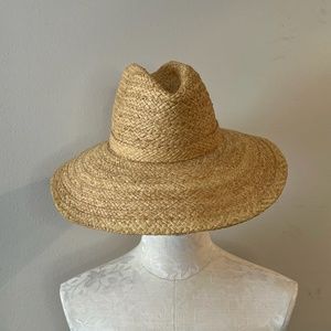 Vintage Positano Wide Brim Straw Hat with Self Band , Made in Italy